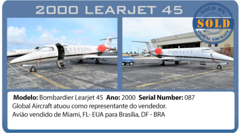 Jato 2000 Bombardier Learjet 45 vendido pela Global Aircraft 