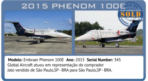 Jato Embraer Phenom 100E vendido pela Global Aircraft 