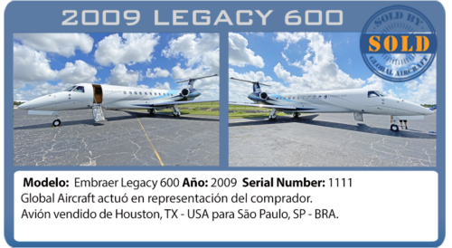 Jet Legacy 600 vendido por global aircraft