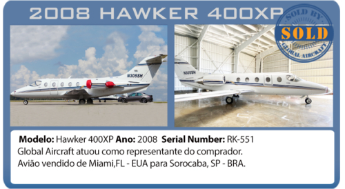 Jato 2008 Hawker 400XP vendido por Global Aircraft 