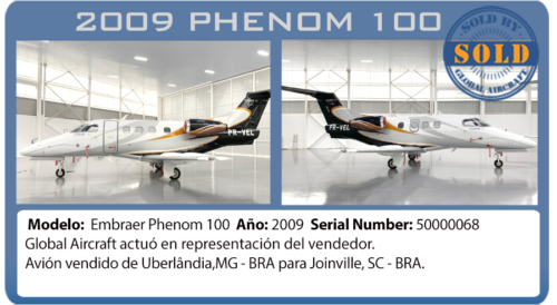 Jet Embraer 2009 Phenom 100 vendido por Global Aircraft