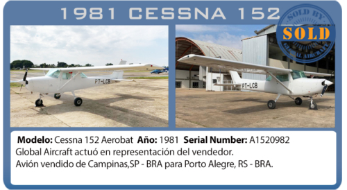 Avión Cessna 152 AEROBAT vendido por Global Aircraft