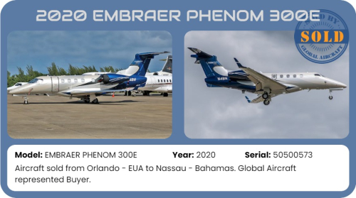 Jet 2020 EMBRAER PHENOM 300E Sold by Global Aircraft.