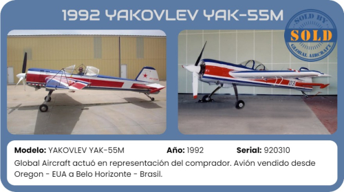 Avión 1992 YAKOVLEV YAK-55M vendido por Global Aircraft.