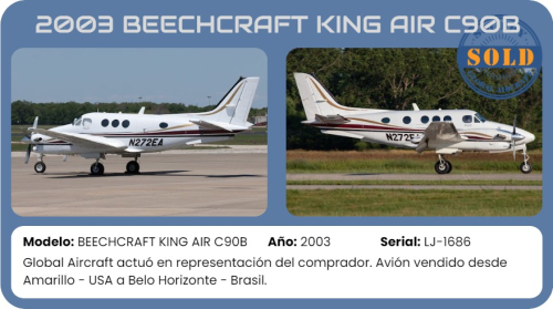 Avión 2003 BEECHCRAFT KING AIR C90B vendido por Global Aircraft.
